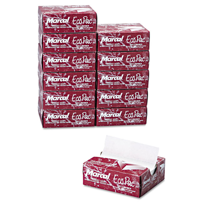 Eco-Pac Interfolded Dry Wax Paper, 6 x 10 3/4, White, 500/Pack, 12 Packs/Carton