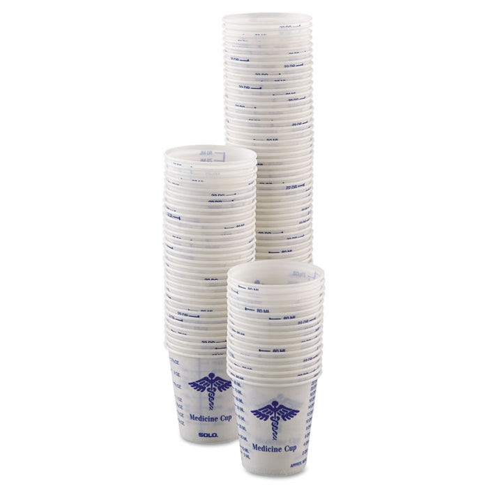 Paper Medical and Dental Graduated Cups, 3 oz, White/Blue, 100/Bag, 50 Bags/Carton