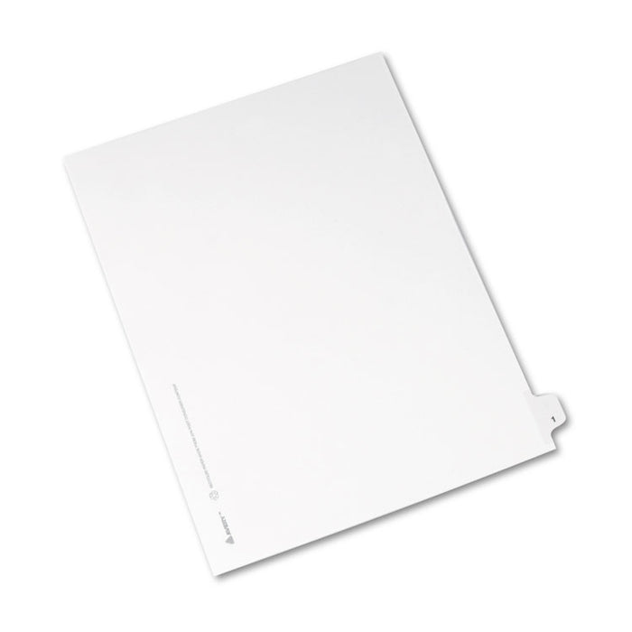 Preprinted Legal Exhibit Side Tab Index Dividers, Avery Style, 10-Tab, 1, 11 x 8.5, White, 25/Pack
