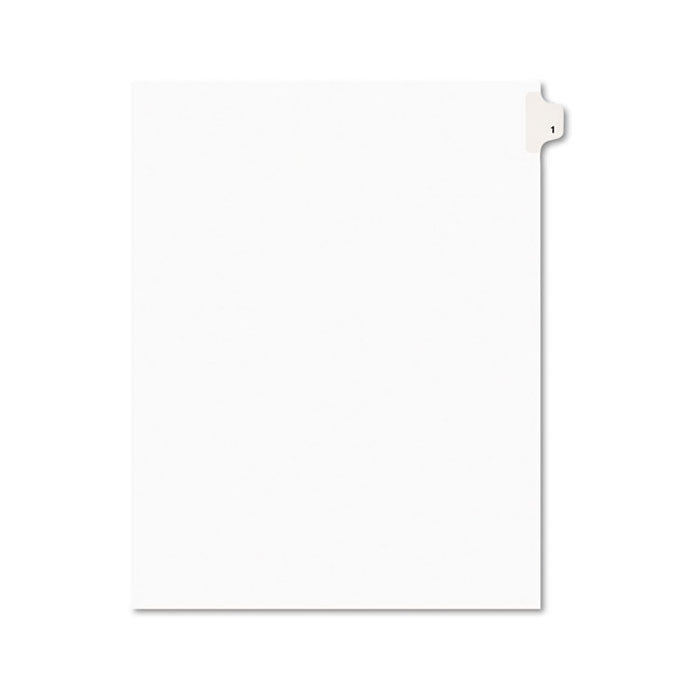 Preprinted Legal Exhibit Side Tab Index Dividers, Avery Style, 10-Tab, 1, 11 x 8.5, White, 25/Pack