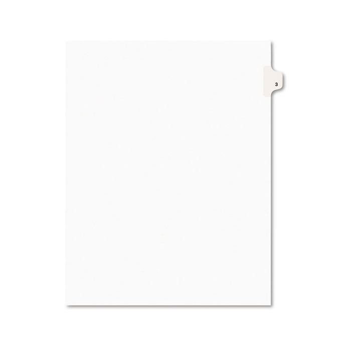 Preprinted Legal Exhibit Side Tab Index Dividers, Avery Style, 10-Tab, 3, 11 x 8.5, White, 25/Pack