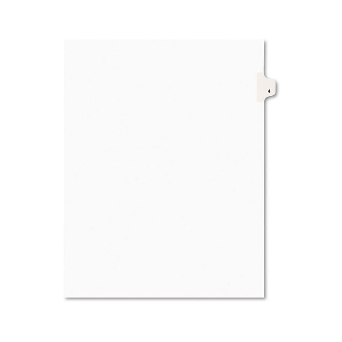 Preprinted Legal Exhibit Side Tab Index Dividers, Avery Style, 10-Tab, 4, 11 x 8.5, White, 25/Pack