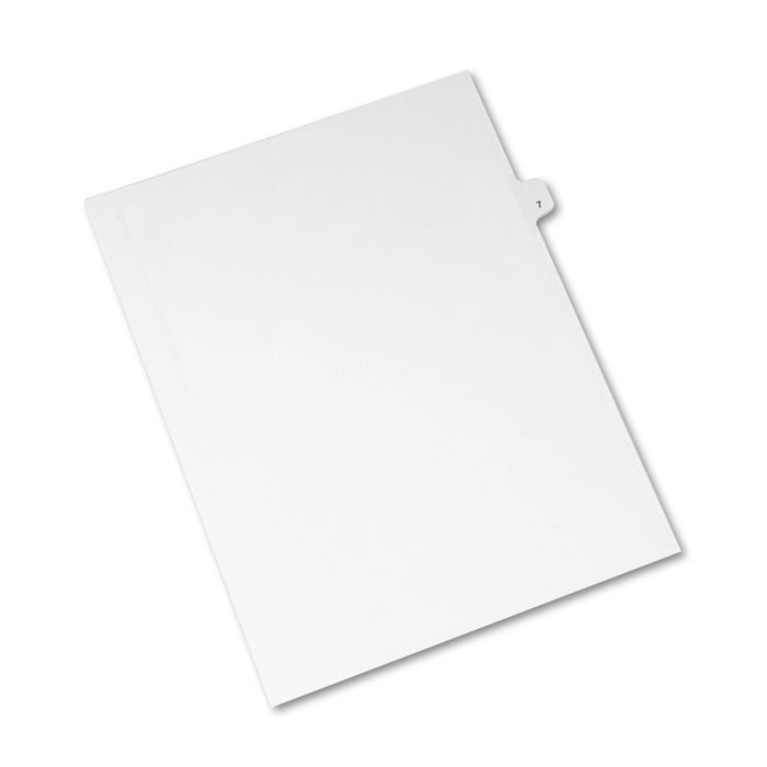 Preprinted Legal Exhibit Side Tab Index Dividers, Avery Style, 10-Tab, 7, 11 x 8.5, White, 25/Pack