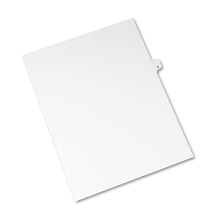 Preprinted Legal Exhibit Side Tab Index Dividers, Avery Style, 10-Tab, 9, 11 x 8.5, White, 25/Pack