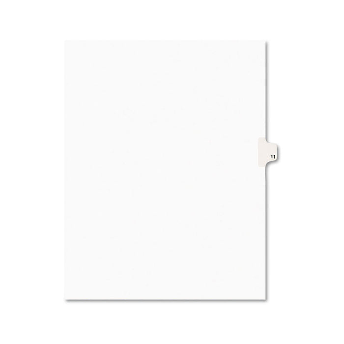 Preprinted Legal Exhibit Side Tab Index Dividers, Avery Style, 10-Tab, 11, 11 x 8.5, White, 25/Pack
