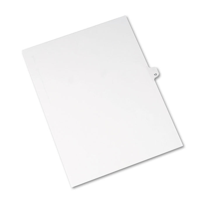 Preprinted Legal Exhibit Side Tab Index Dividers, Avery Style, 10-Tab, 12, 11 x 8.5, White, 25/Pack