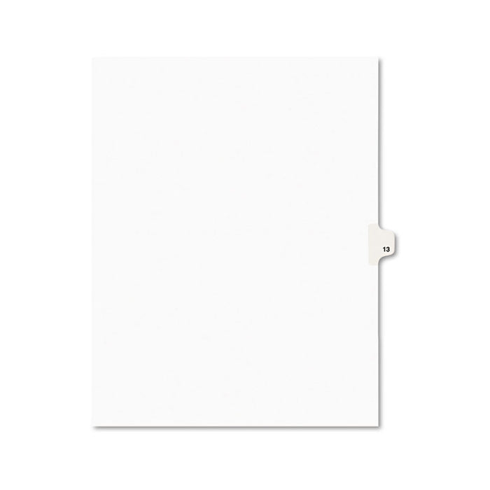 Preprinted Legal Exhibit Side Tab Index Dividers, Avery Style, 10-Tab, 13, 11 x 8.5, White, 25/Pack