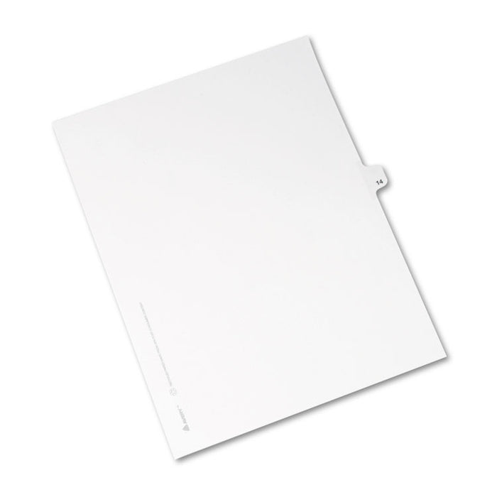 Preprinted Legal Exhibit Side Tab Index Dividers, Avery Style, 10-Tab, 14, 11 x 8.5, White, 25/Pack