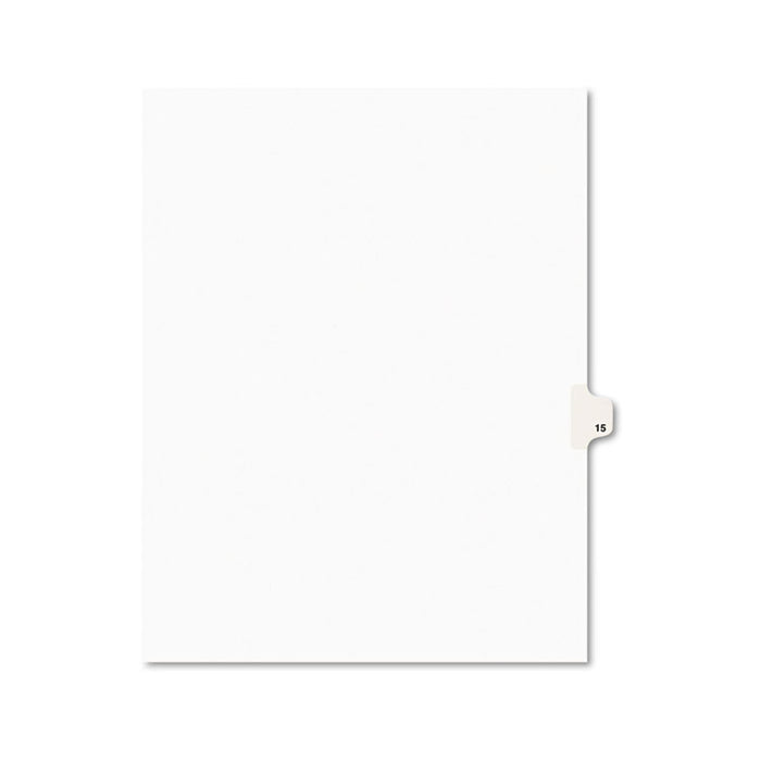 Preprinted Legal Exhibit Side Tab Index Dividers, Avery Style, 10-Tab, 15, 11 x 8.5, White, 25/Pack