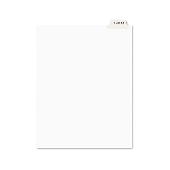 Avery-Style Preprinted Legal Bottom Tab Divider, Exhibit A, Letter, White, 25/PK