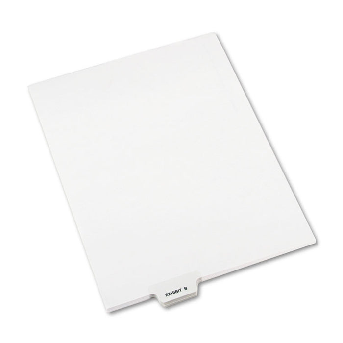 Avery-Style Preprinted Legal Bottom Tab Divider, Exhibit B, Letter, White, 25/PK