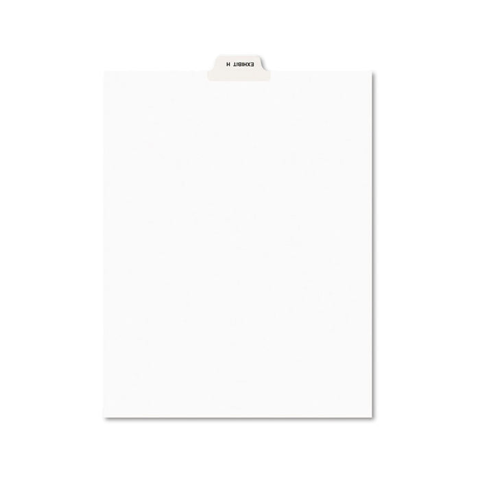 Avery-Style Preprinted Legal Bottom Tab Divider, Exhibit H, Letter, White, 25/PK