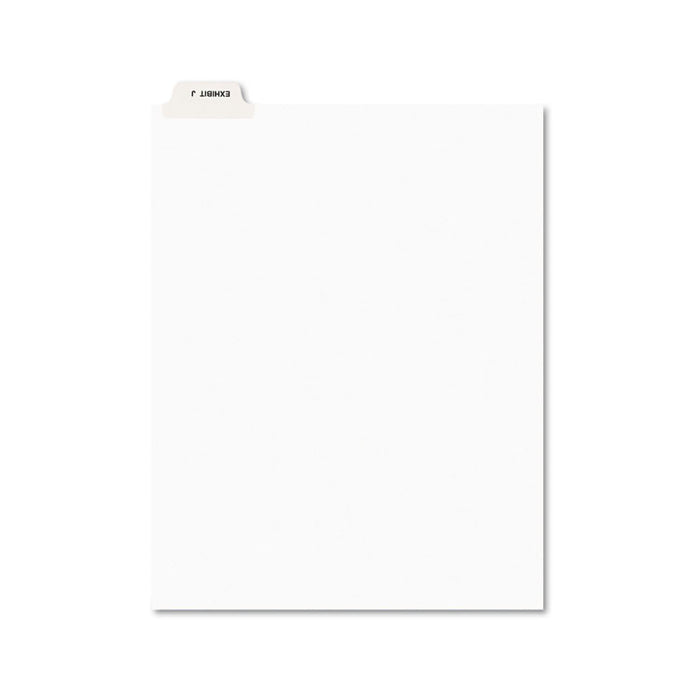 Avery-Style Preprinted Legal Bottom Tab Divider, Exhibit J, Letter, White, 25/PK