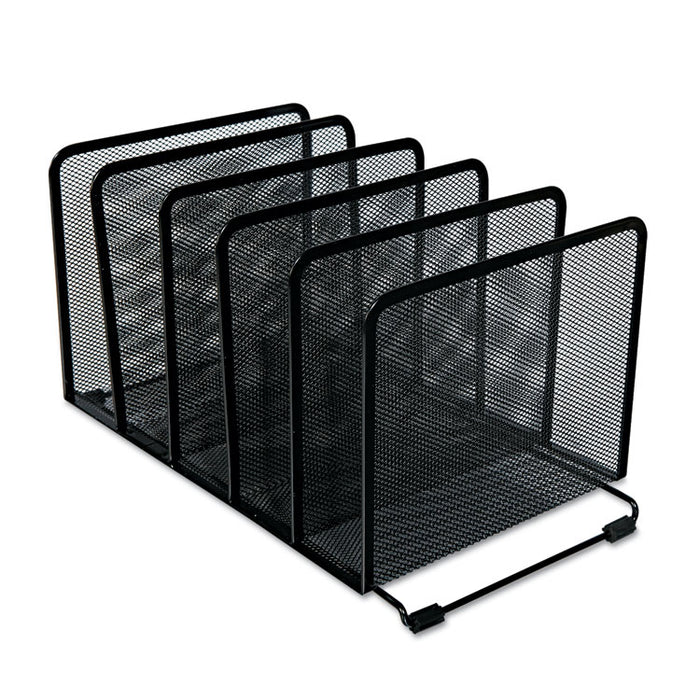 Deluxe Mesh Stacking Sorter, 5 Sections, Letter to Legal Size Files, 14.63" x 8.13" x 7.5", Black