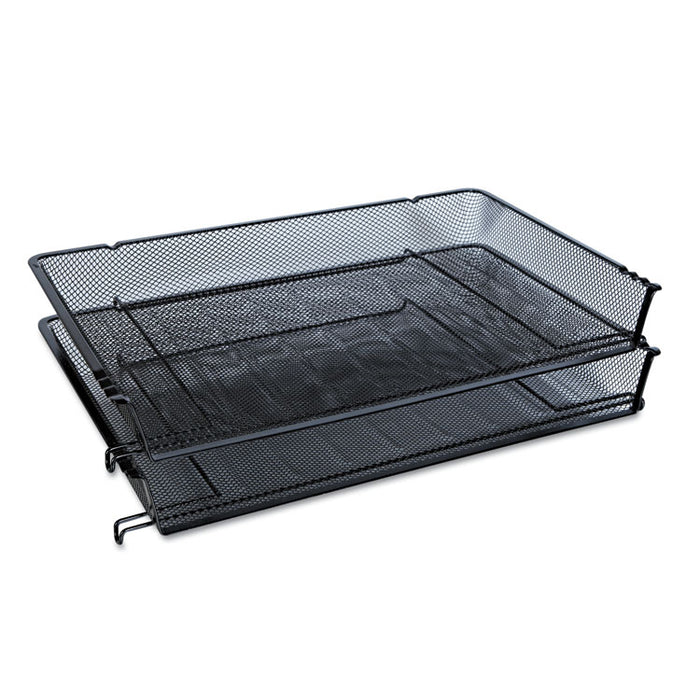 Deluxe Mesh Stacking Side Load Tray, 1 Section, Legal Size Files, 17" x 10.88" x 2.5", Black