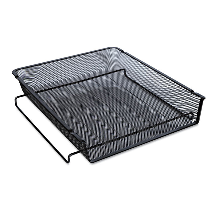 Deluxe Mesh Stackable Front Load Tray, 1 Section, Letter Size Files, 11.25" x 13" x 2.75", Black