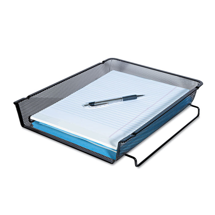 Deluxe Mesh Stackable Front Load Tray, 1 Section, Letter Size Files, 11.25" x 13" x 2.75", Black