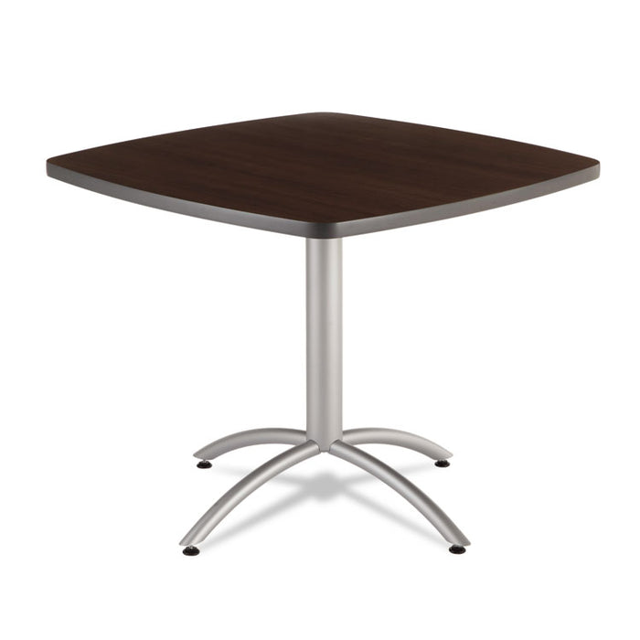 CaféWorks Table, 36w x 36d x 30h, Walnut/Silver