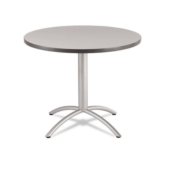 CaféWorks Table, 36 dia x 30h, Gray/Silver