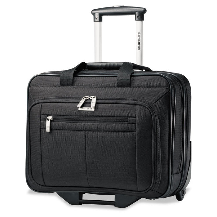 Rolling Business Case, Fits Devices Up to 15.6", Ballistic Nylon, 16.5 x 8 x 13.25, Black