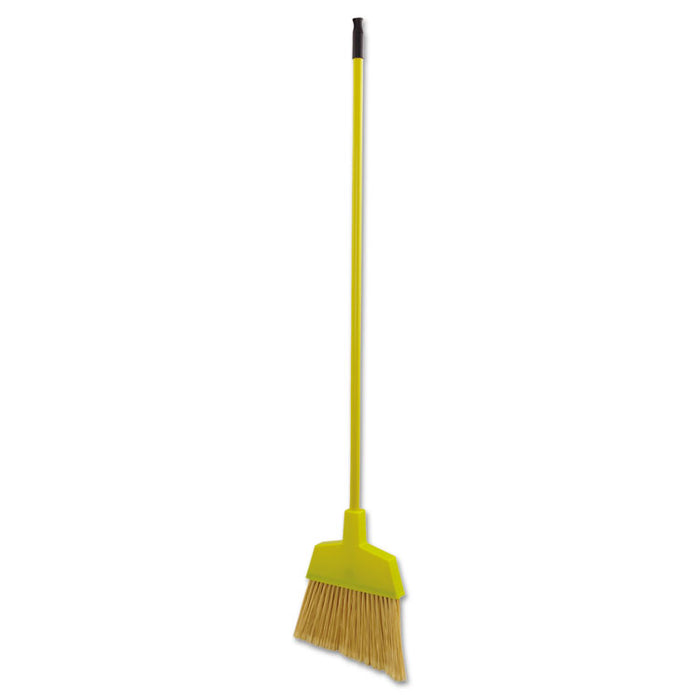 Poly Bristle Angler Broom, 53" Handle, Yellow, 12/Carton