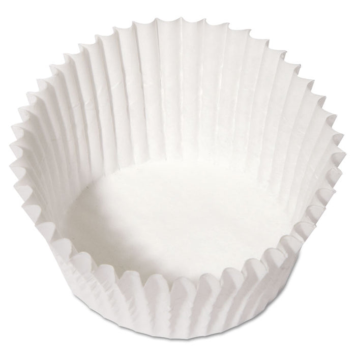 Fluted Bake Cups, 4 1/2 dia x 1 1/4h, White, 500/Pack, 20 Pack/Carton