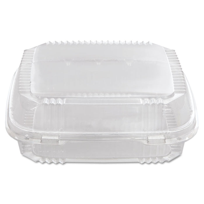 ClearView SmartLock Hinged Lid Container, 49 oz, 8.2 x 8.34 x 2.91, Clear, Plastic, 200/Carton