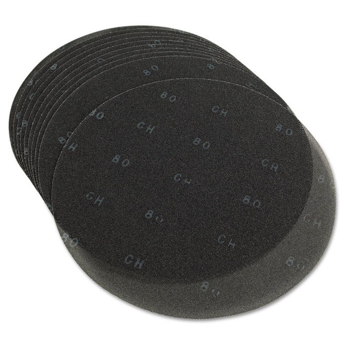 Sanding Screens, 20" Diameter, 80 Grit, Black, 10/Carton