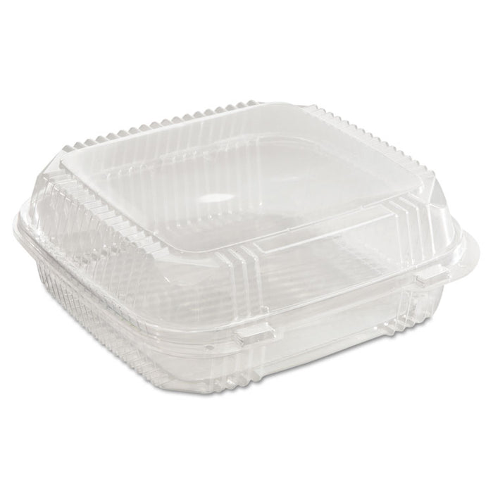 ClearView SmartLock Hinged Lid Container, 49 oz, 8.2 x 8.34 x 2.91, Clear, Plastic, 200/Carton