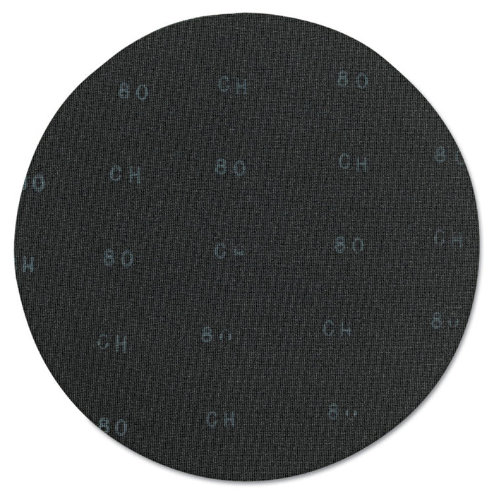 Sanding Screens, 20" Diameter, 80 Grit, Black, 10/Carton