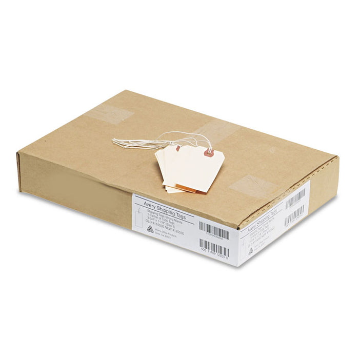 Strung Shipping Tags, 13pt. Stock, 3 3/4 x 1 7/8, Manila, 1,000/Box