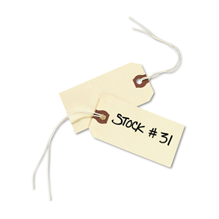 Strung Shipping Tags, 13pt. Stock, 3 3/4 x 1 7/8, Manila, 1,000/Box