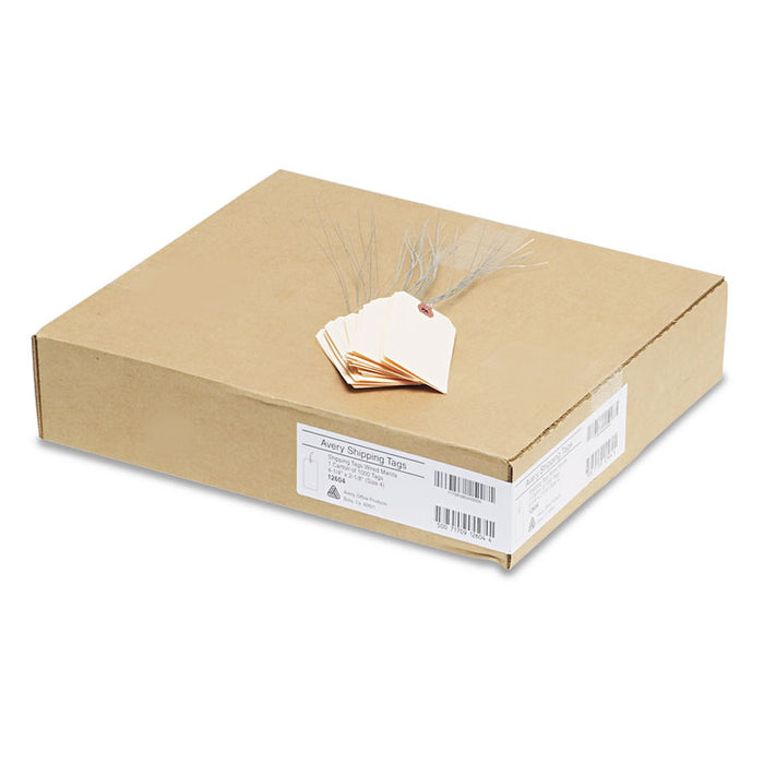 Double Wired Shipping Tags, 11.5 pt Stock, 4.25 x 2.13, Manila, 1,000/Box