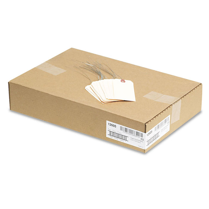 Double Wired Shipping Tags, 11.5 pt Stock, 4.75 x 2.38, Manila, 1,000/Box