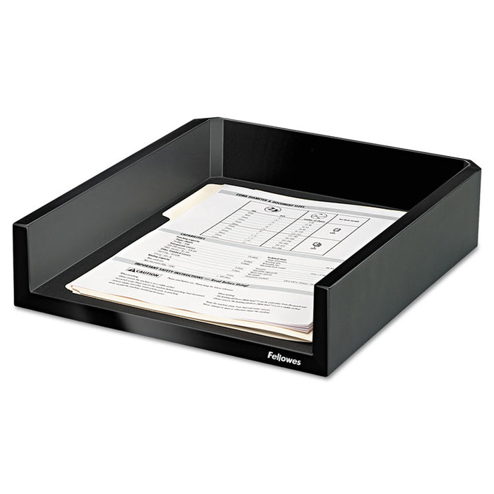 Designer Suites Desk Tray, 1 Section, Letter Size Files, 11.13" x 13" x 2.5", Black Pearl