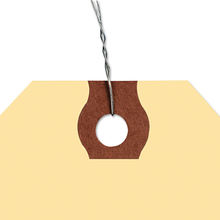 Double Wired Shipping Tags, 11.5 pt Stock, 5.25 x 2.63, Manila, 1,000/Box