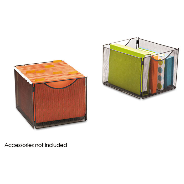 Onyx Mesh Cube Bins, 12.5w x 14d x 10h, Black, 2/Pack