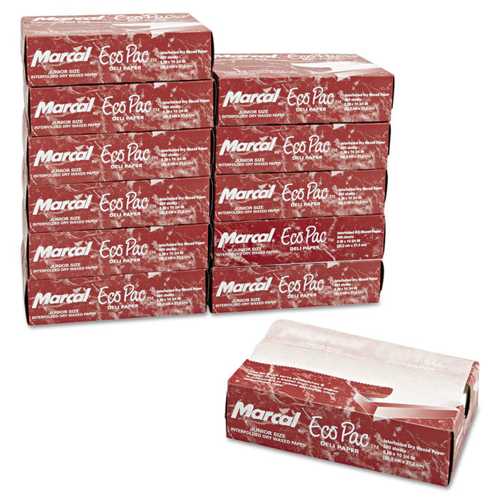 Eco-Pac Natural Interfolded Dry Wax Paper, 8" x 10.75", 500/Box, 12 Boxes/Carton