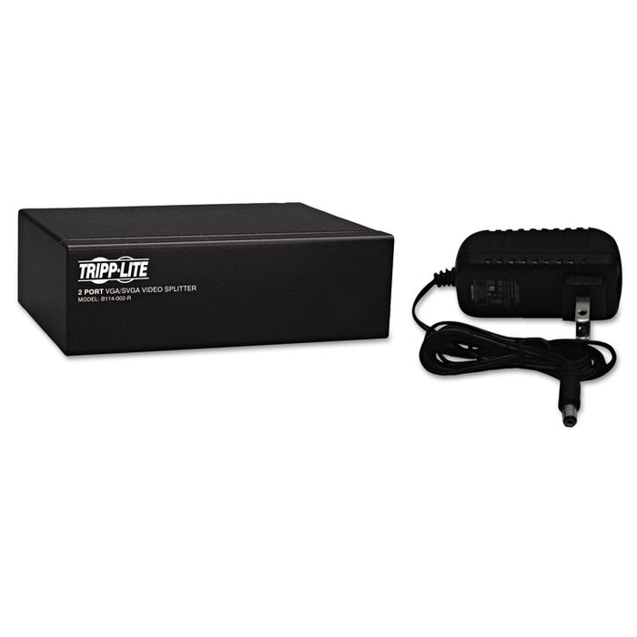 VGA/SVGA Video Splitter with Signal Booster, HD15 M/2xF, 2 Ports