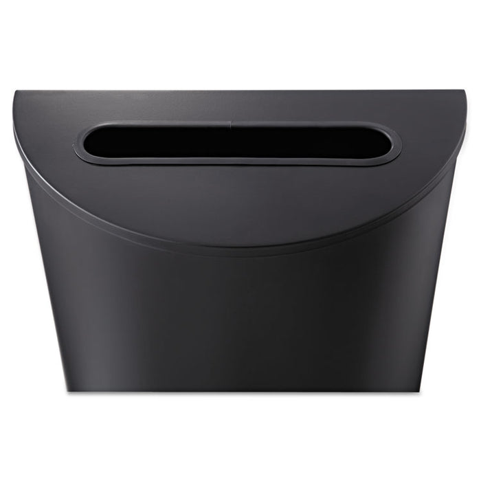 Half-Round Receptacle, Half-Round, Steel, 12.5 gal, Black