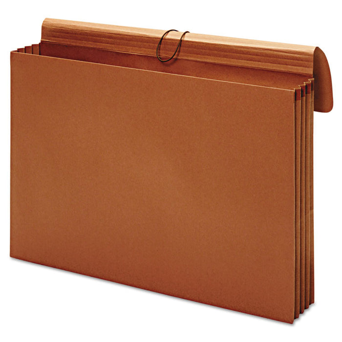 Expanding Wallet, 3.5" Expansion, 1 Section, Elastic Cord Closure, Tabloid Size, Brown