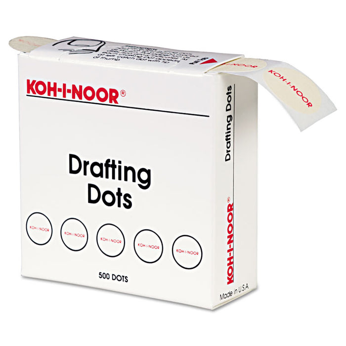 Adhesive Drafting Dots, 0.88" dia, Dries Clear, 500/Box