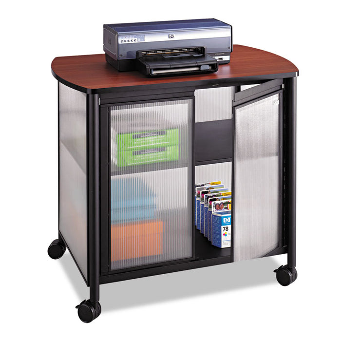Impromptu Deluxe Machine Stand w/Doors, 34.75w x 25.5d x 30.75h, Black/Cherry