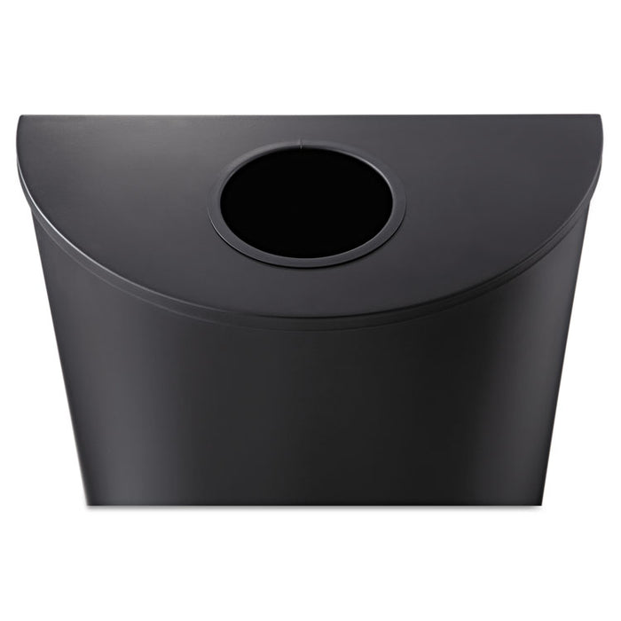 Half-Round Receptacle, Half-Round, Steel, 12.5 gal, Black