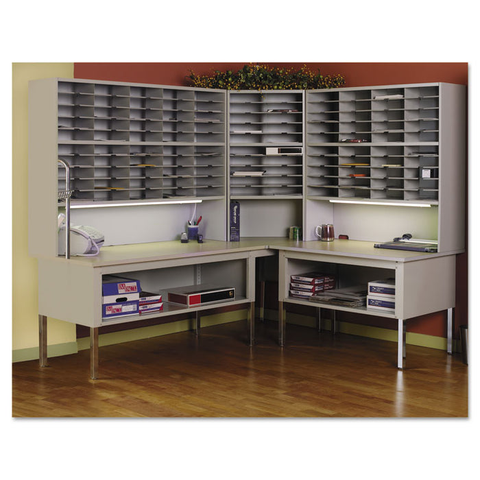 Kwik-File Mailflow-To-Go 2 Tier Corner Sorter w/Riser,20 Pckt,24 x 13.25 x  46.2