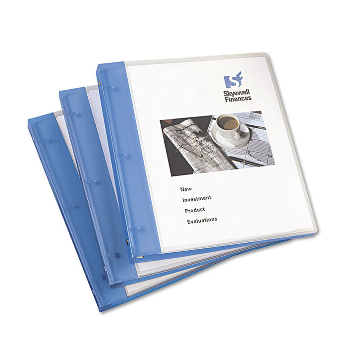 Flexible View Binder with Round Rings, 3 Rings, 0.5" Capacity, 11 x 8.5, Blue