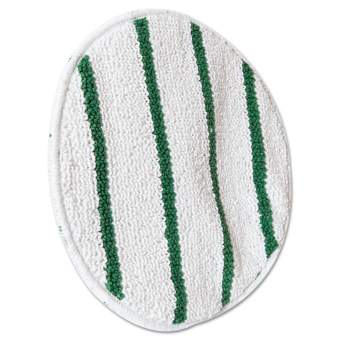 Low Profile Scrub-Strip Carpet Bonnet, 17" Diameter, White/Green