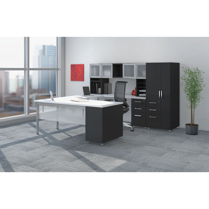 e5 Series Executive U-Workstation, 72w x 96d x 62h, Summer Suede/Cocoa