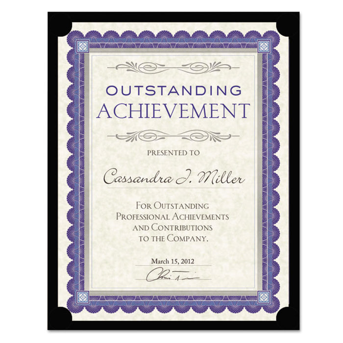 Certificate Holder, Black, 105lb Linen Stock, 12 x 9 1/2, 10/Pack