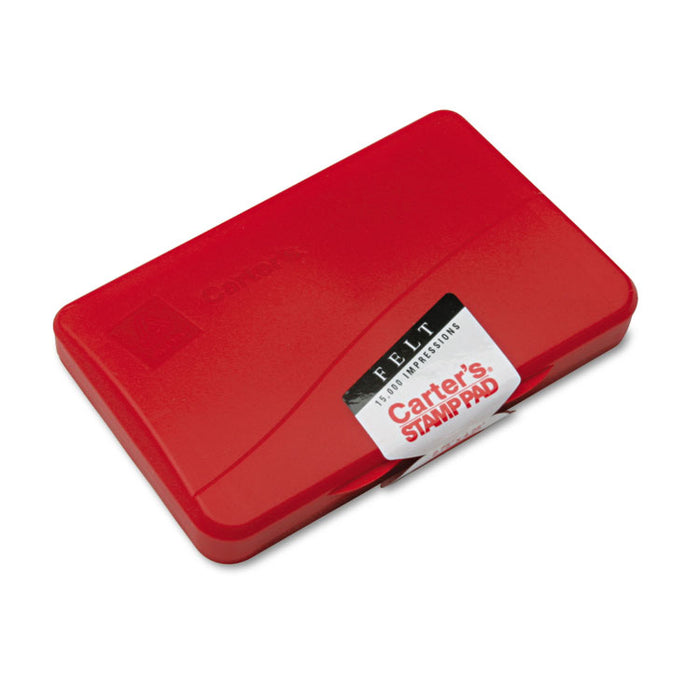 Pre-Inked Felt Stamp Pad, 4.25" x 2.75", Red